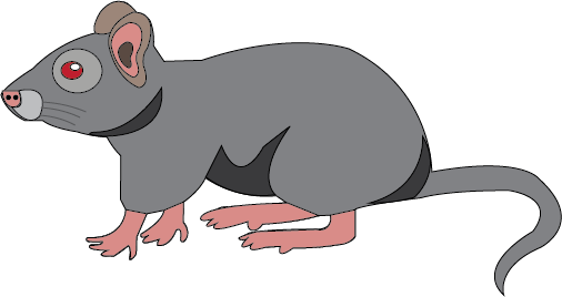 Illustrasjon av en rotte som ser ut som er fysen på en gullfisk.